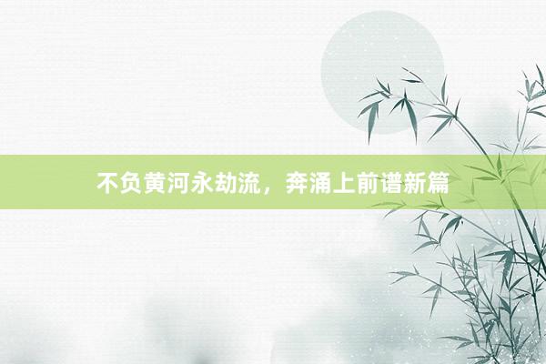 不负黄河永劫流，奔涌上前谱新篇